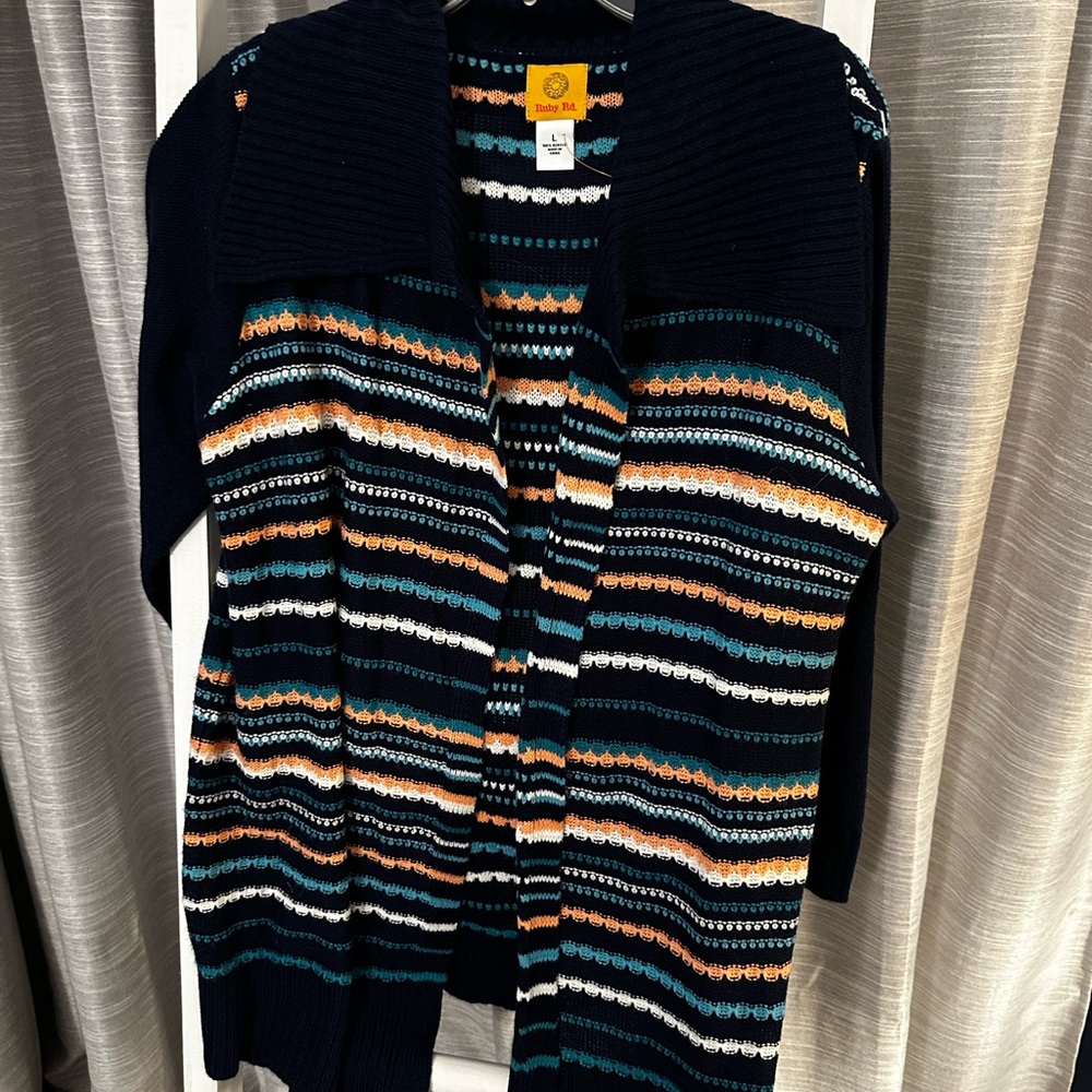 Ruby Rd. Multicolor Striped Cardigan